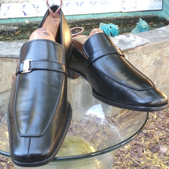 🆕 $SOLD$ Salvatore Ferragamo Black Split Toe Slip On Loafers - Picture 6 of 16